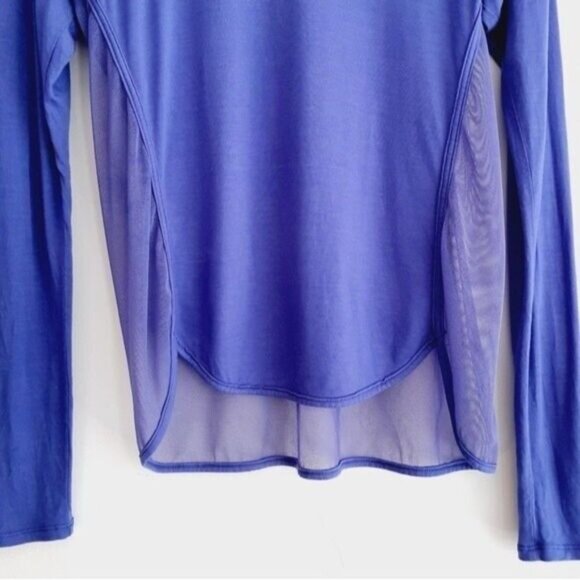 KARMA Athletic Lace Panel Long Sleeve Top Purple Sz S - Picture 4 of 8